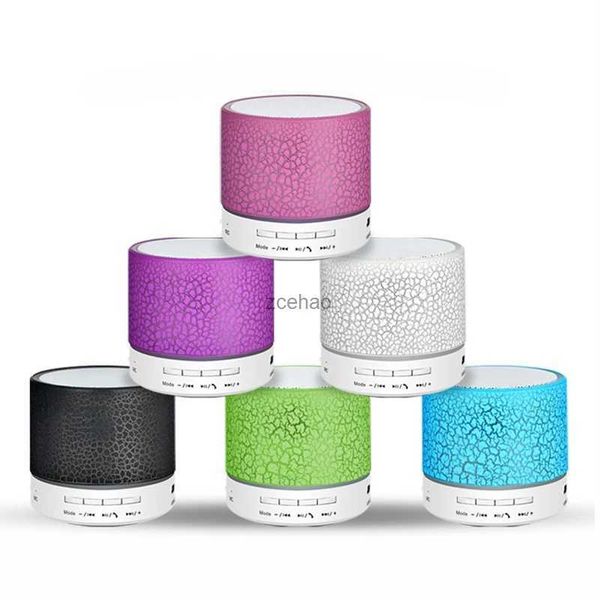 Alto-falantes de estante Universal Wirless Bluetooth Speaker LED Light Crack Mini Protable Speaker Suporte TF Card MP3 Caixa de som externa para smartphones