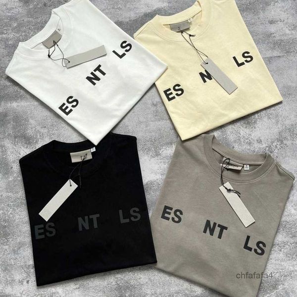 T-shirt da uomo Ess T-shirt e polo da uomo Nebbia Doppio filo Tridimensionale Gel di silice Lettera Trend High Street Brand Magliette a maniche corte T-shirt Top POD3