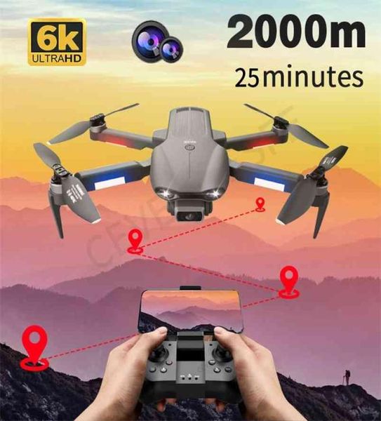 F9 GPS Drone 6K Doppia fotocamera HD Professionale Pografia aerea Motore brushless Pieghevole Quadcopter RC Distanza 2000M 2109258770953