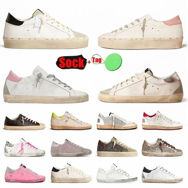 Scarpe da ginnastica firmate dorate Mocassini di marca di lusso Scarpe casual Pelle Italia Scarpe sporche vecchie Donna Uomo Scarpe da ginnastica Super-Star Ball Star 35-45