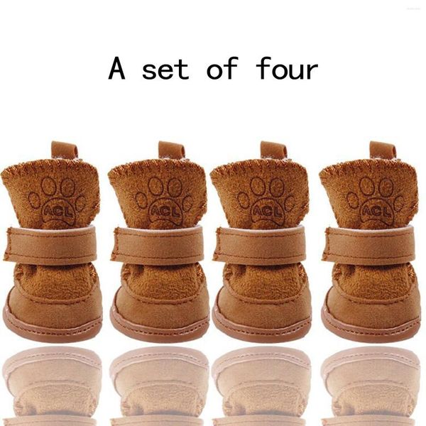 Vestuário para cães 4 pcs / conjunto de sapatos para animais de estimação para cães pequenos e médios protetor de inverno botas quentes botas de neve filhotes