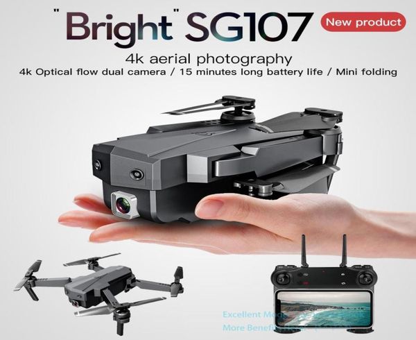 Sg107 4k câmera dupla wifi fpv drone iniciante criança brinquedo fluxo óptico posicionamento altitude hold inteligente siga gesto take6349849