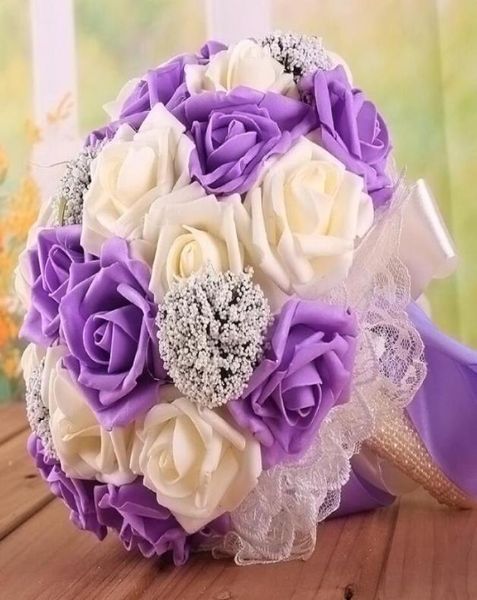 Romantischer Hochzeitsstrauß Lavendel Flieder Perfekte Hochzeitsbevorzugungen Handhaltende Blume Künstliche Blumen Verzierung Seide Braut Weddin6281375