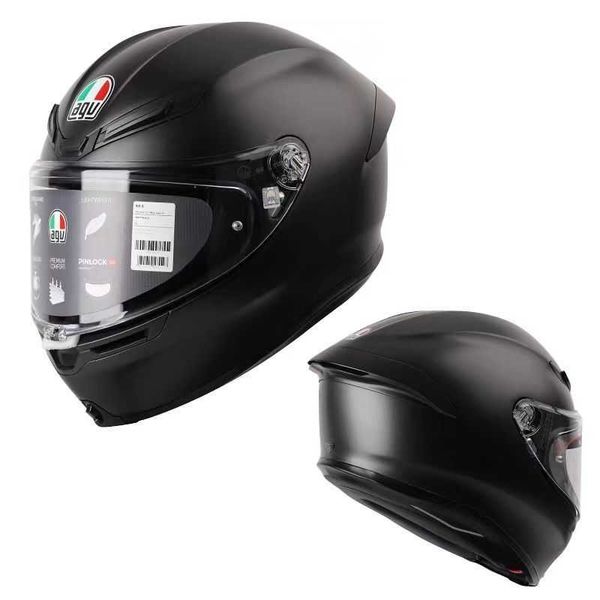 Capacete de motocicleta Agv aberto de rosto inteiro Ks Capacete completo Four Seasons masculino e feminino para ciclismo de motocicleta com cobertura completa Capacete de corrida antiembaçante leve V6HZ