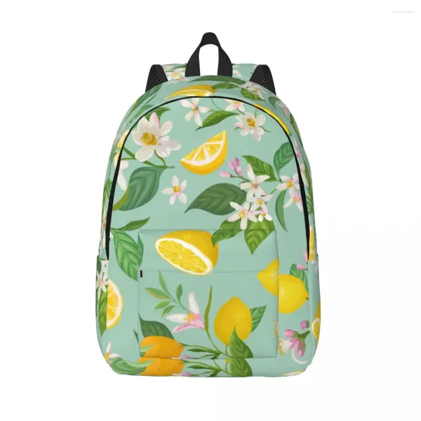 Rucksack Studententasche Pflanze Obst Zitrone Blumen Eltern-Kind Leichter Paar Laptop