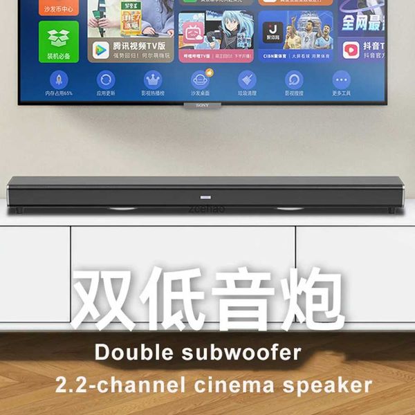 Regallautsprecher, Heimkino-TV-Soundbar mit Doppel-Subwoofer, kabelloser Bluetooth-Lautsprecher, Multifunktions-Audio-Center, 99 mm Länge, Echo-Wand