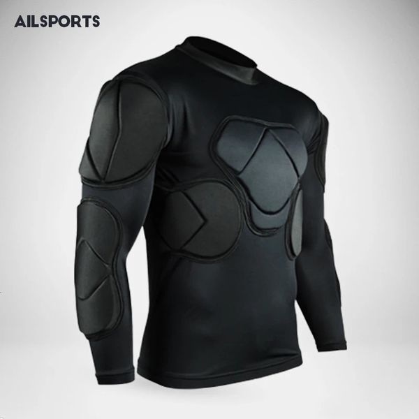 Spor Güvenliği Koruması Kalın Gear Futbol Kalecisi Jersey Jersey T-Shirt Açık Dirsek Futbol Formaları Yalnız Yastıklı Koruyucu 240116