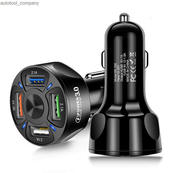 Новое универсальное автомобильное зарядное устройство ROXGOCT 35 Вт, быстрая зарядка 3,0, 7 А, быстрая зарядка, 4 порта USB, зарядное устройство для телефона Samsung iPhone 11