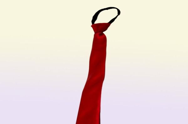 Cravatta pre-legata Ragazze Ragazzi Kid Cravatte skinny con cerniera Rosso tinta unita Slim Stretto Abito da festa per lo sposo Cravatta da sposa3400210