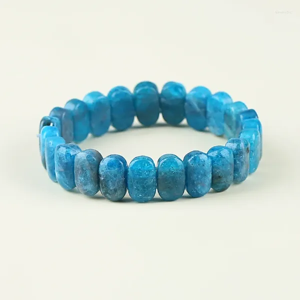 Pietre preziose sciolte 1 pz Bracciale all'ingrosso con pietre preziose blu apatite cristallo per donna 14x9mm38g