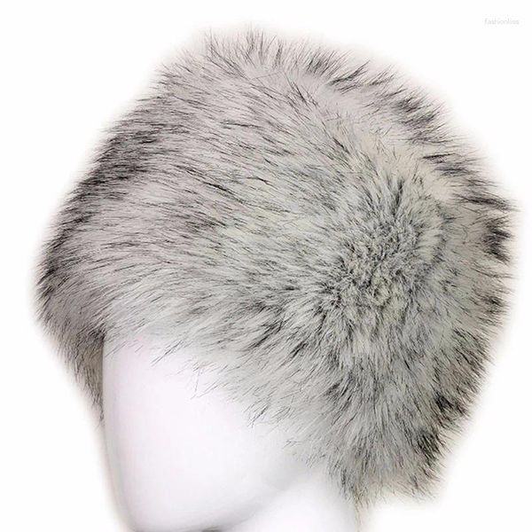 Bérets femmes chapeau en fausse fourrure Style russe hiver chaud ski moelleux cache-oreilles accessoire de Costume en plein air