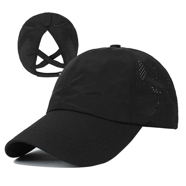 Bola Caps Mulheres Rabo de Cavalo Bonés de Beisebol Moda Lady Criss Cross Messy Bun Snapback Hat Ponycap Trucker Hats Ajustável Esportes Ao Ar Livre YQ240117