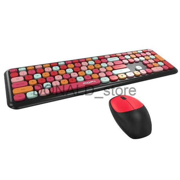 Teclados MOFII Teclado sem fio e mousetUltra-fino e compacto 2.4G USB Full Size110 teclas teclado para PC Laptop Tablet Notebook J240117