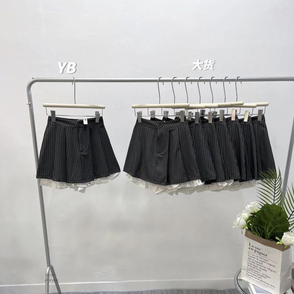 Saias estilo formal listrado saia plissada mulheres vintage sexy bonito moda coreana cintura alta a-line preto mini y2k