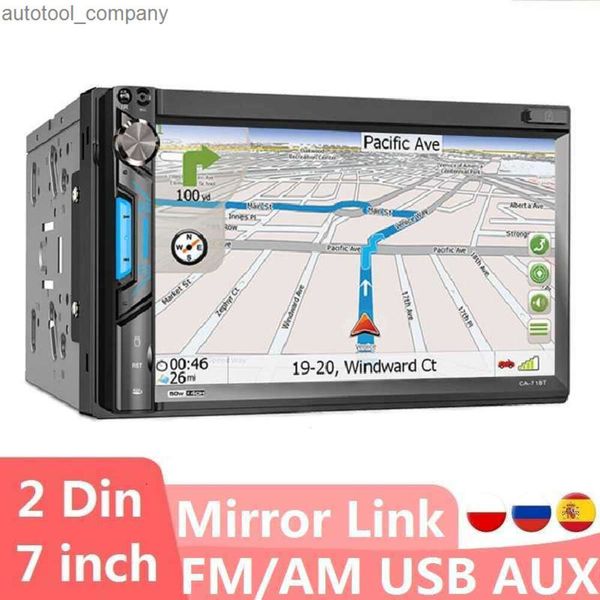 Nuovo 71BT 2 Din Autoradio 7 pollici Universale FM AM Audio Touch Screen Specchio Link Autoradio TF USB Bluetooth Multimedia Lettore Mp5 2din