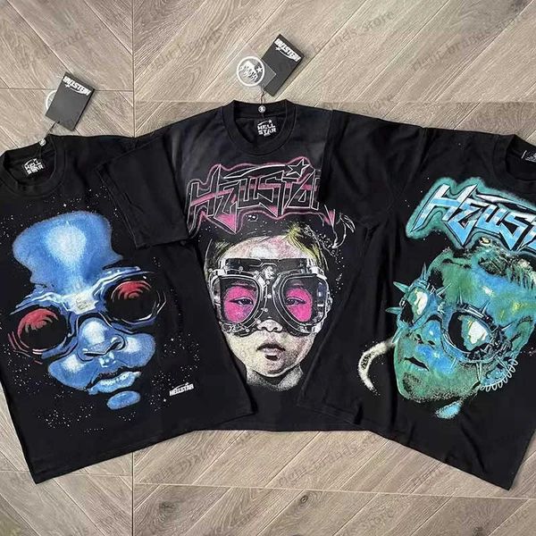 T-shirt da uomo Hell as star dios Future manica corta American High Street occhiali da ragazzo Alien manica corta T240117
