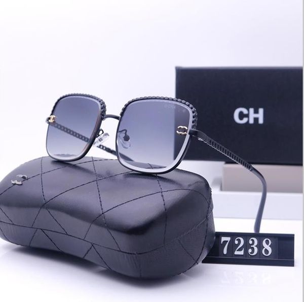 Man P Glasses Sonnenbrillen für Damen, modisch, rahmenlos, rechteckige Beschichtung, Büffelhorn-Sonnenbrille, UV400-Beweisbrille, Chan-Chane-Channel-Chael-Chanl-Sonnenbrille
