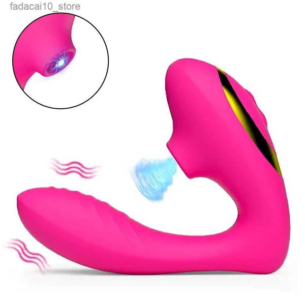 Andere Gesundheitsschönheitsartikel Vagina-Saugvibrator 10-Gang-Vibrationssaugnapf Blowjob-Saug-Klitoris-Stimulator-Dildo-Spielzeug Erwachsener Masturbator Q240117