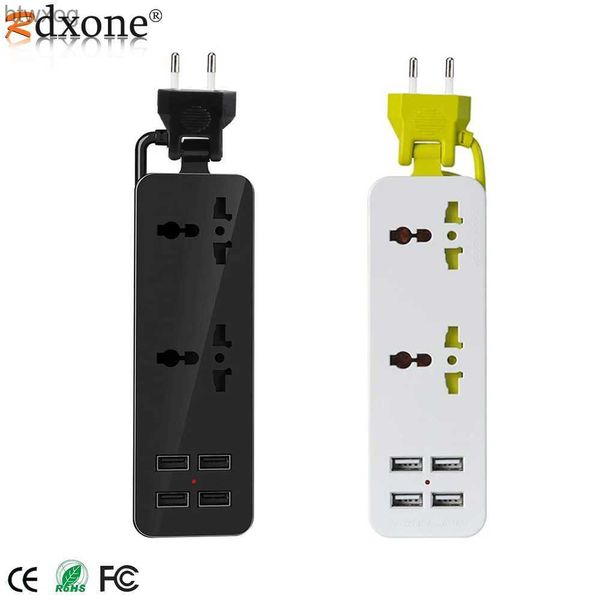 Presa per cavo di alimentazione Presa da viaggio Universale 2AC 4USB Presa multipla Presa europea Cavo portatile Prolunga da 1,5 m Presa Presa da tavolo YQ240117