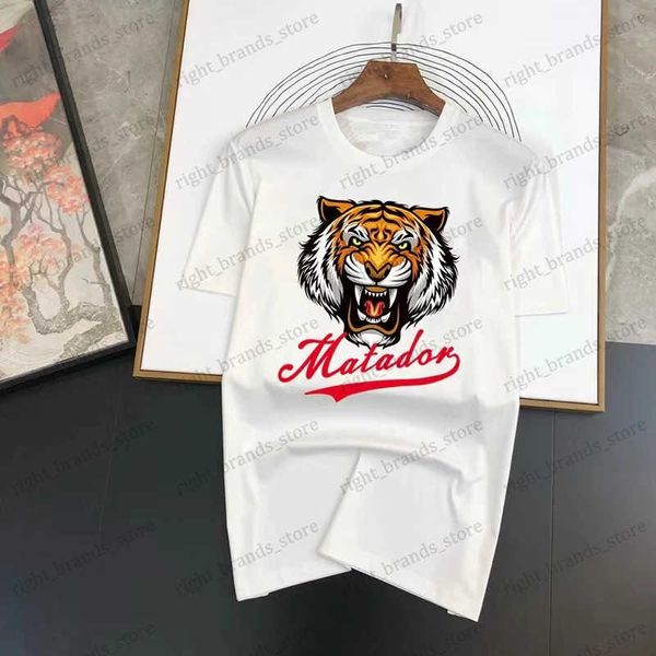 Erkekler T-Shirts Tiger Baskı Lüks Tasarım Erkekler T-Shirt% 100 Pamuklu Sokak Sokak Giyim Büyük boy moda üstleri erkek tişörtler ücretsiz nakliye T240117