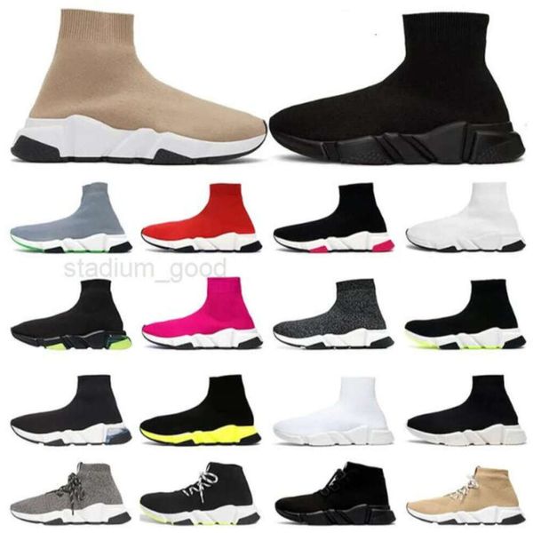 Designers velocidades sapatos casuais plataforma sneaker homens mulheres vermelho s paris meias botas marca preto branco azul treinadores luz rubi luxo tênis tênis