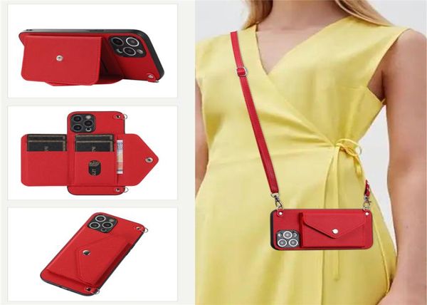 Crossbody Chain Folio Vogue Handyhüllen für Samsung Galaxy S23 Ultra S22 Plus S21 S20 S21FE S20FE Note10 Pro Note20 A33 A23 5G Nec2747186