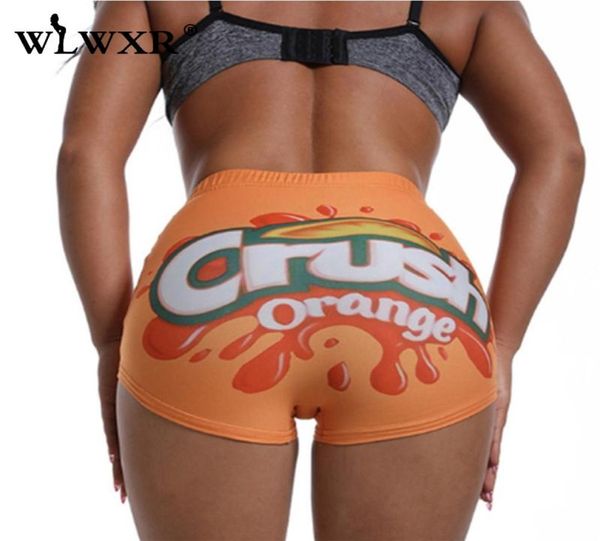 Impressão verão suor biker shorts mulheres de fitness cintura alta doces feminino sexy bodycon gushers lanche booty 2021 women039s1102415