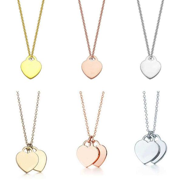 Herz Halskette Designer Anhänger Halsketten Schmuck Edelstahl Geschenk Luxus Frauen Liebe Kette Valentinstag Mode Marke t Männer und Frauen Paar Zubehör Ketten 0F59