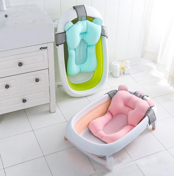 Tappetino per vasca da bagno portatile per neonato Cuscino per doccia antiscivolo per neonato Letto per neonato Cuscino per sedile morbido Supporto per acqua da gioco regolabile in altezza Net7586510