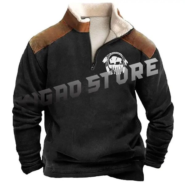 Herren Langarm Hoodie für Herren Damen Sweatshirt Cowboys Bison 3D-Druck Fleece Casuals Frühling Herbst Oberbekleidung Pullover 240116