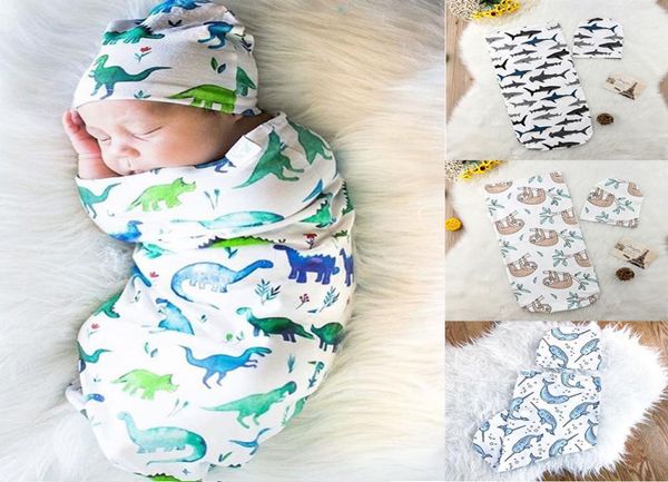 11 estilos criança infantil bebê INS Swaddle meninos meninas urso cobertorhat bebê recém-nascido algodão macio saco de dormir 2pcsset sacos de dormir C1966028