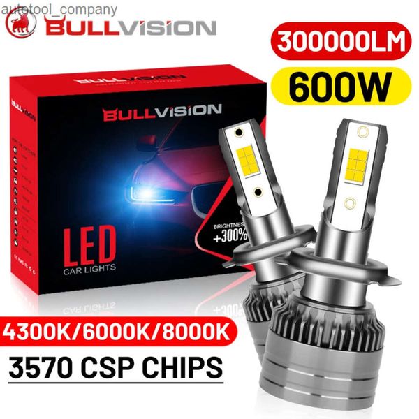 Nuovo Bullvision H4 H7 LED Canbus 300000LM 600W 3570 CSP Faro per auto H1 H11 Lampadina a LED 9005 9006 HB3 HB4 9012 HIR2 Fendinebbia 12V