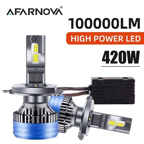 Canbus alta potência 420w 100000lm super brilhante h7 h4 h11 led farol h1 h8 h9 9005 hb3 9006 hb4 9012 turbo lâmpada 6000k luz do carro