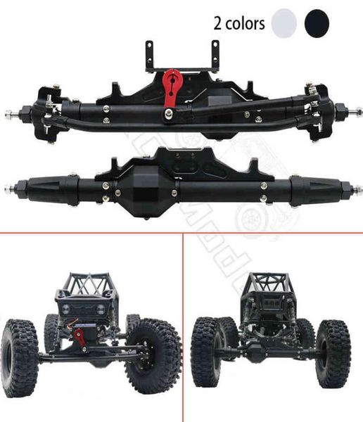 Eixo traseiro dianteiro completo de alumínio em formato de diamante CNC para 110 RC Crawler Rock Racer Axial Wraith 90018 RR10 Capra 19 UTB AA22035367371