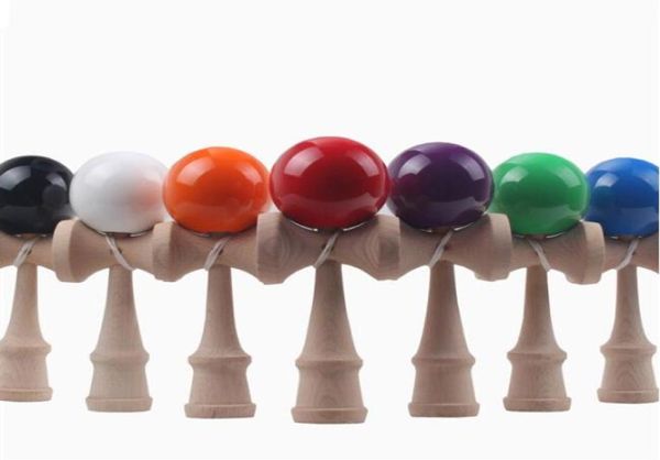 20X 185cm Lustiges japanisches traditionelles Holzspielzeug Kendamas Ball buntes Kendama PU-Lack-Holzspielzeug8420414