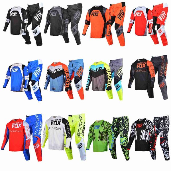 180 Gear Set Motocross Jersey Pantaloni MX Combo ATV Outfit BMX DH Dirt Bike Uomo Off-road Tute Moto Ciclismo Bicicletta Kit moto