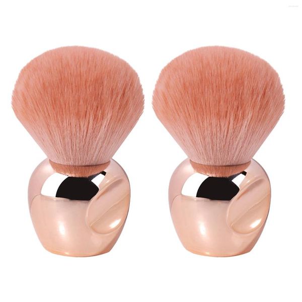 Pincéis de maquiagem 2pcs Pincel de pó Punho de plástico portátil dedo liso sulcos corretivo misturando fibra sintética blush cerdas macias