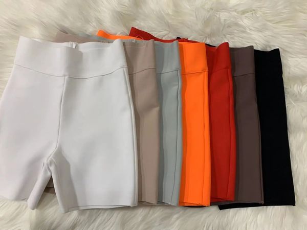10 couleurs Bandage Shorts blanc noir gris pansement court pantalon taille haute haut qualité rayonne Vintage Shorts 240116