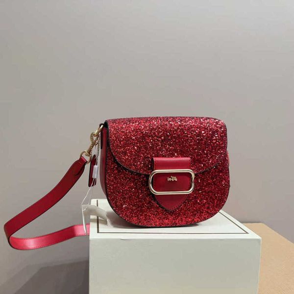Umhängetaschen Red Saddle Designer Abendhandtaschen Luxus Premium Glitter Holiday Street Umhängetasche Damen Marke Kleine Geldbörse 240103