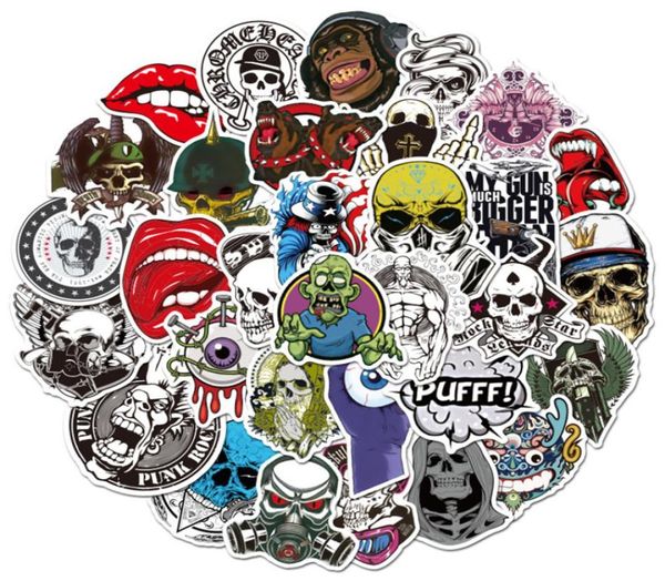 50pslot Korku Kafatası Zombi Graffiti Stickers DIY kaykay Gitar Dizüstü Motosiklet Serin Çıkartma Su geçirmez Çocuk Oyuncak Sticker8790992