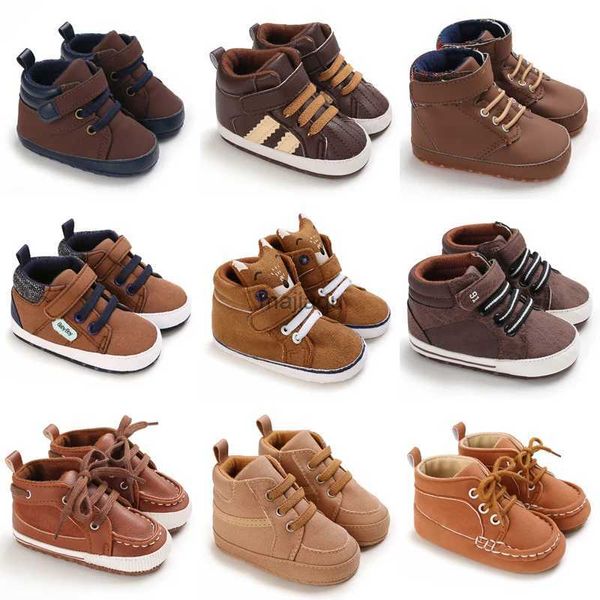 Спортивная уличная новая коричневая детская обувь для крещения, прогулочная обувь для малышей, мягкая подошва, кроссовки для новорожденных, детей на день рождения, мальчиков