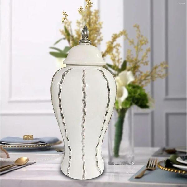 Garrafas de armazenamento vaso de flor cerâmica templo jar display estético arranjo floral porcelana gengibre para mesa festa casamento sala estar casa