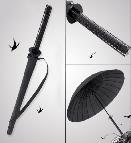 Guarda-chuva samurai de personalidade para adultos, cabo longo, faca de anime, guarda-sol opaco, guarda-sol, espada ninja, adereços de atividade 7339622