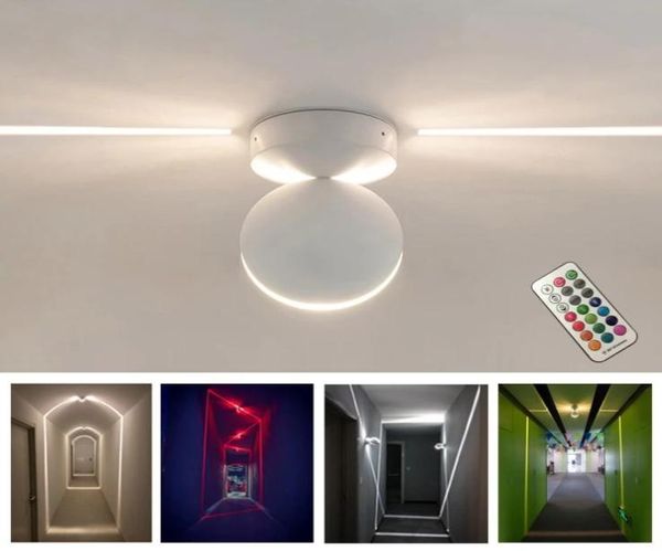 RGB Dimmabable LED Duvar Lambası Yüzeyi Monte 85265V Uzaktan Kumanda Tavan Işık Kapalı Koridor Balkon Yatak Odası KTV EL KORTORU SU7213594