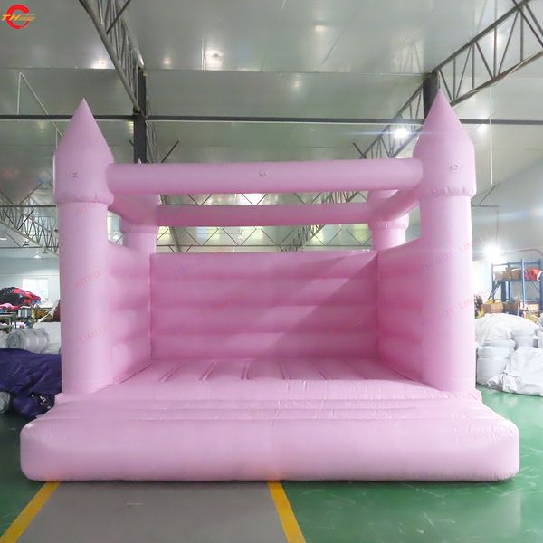 4x4m-13*13 pés Navio Livre Atividades ao Ar Livre Estoque dos EUA! Rosa branco inflável leão-de-chácara de casamento personalizado evento de casamento casa de salto moonwalk para venda