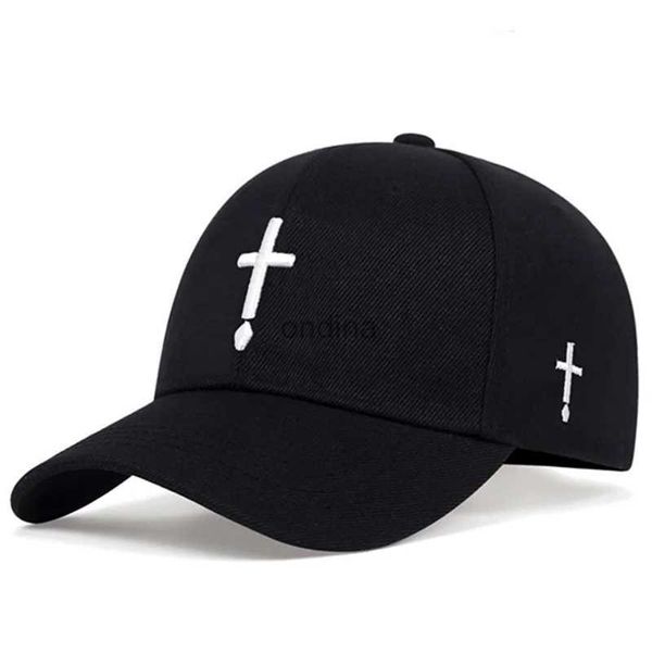 Ball Caps Männer Frauen Mode Stickerei Kreuz Baseball Kappe Baumwolle Snapback Papa Hut Knochen Casquette Sommer Paar Hip Hop Caps YQ240117