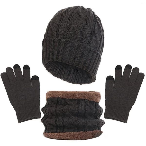 Мячовые кепки для женщин и мужчин на осень-зиму, теплая милая шерстяная шапка, шарф, перчатки, напускные три предмета, зимняя вязаная шапка, варежки-экраны