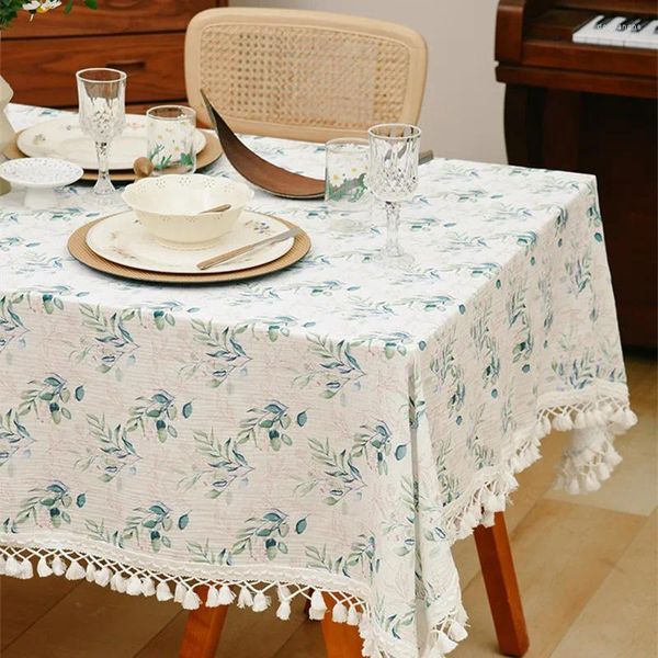 Toalha de mesa 2024 pastoral americano francês toalha de mesa jantar café net vermelho quarto de hóspedes retangular retro casa