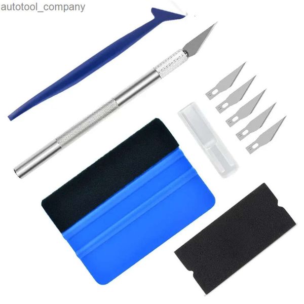 Yeni 10pcs/Set Araba Sarma Araçları Kit Vinil Kazık Kesici Film Squeegee Vinil Spatulalar Plastik Sarma Araçları Pencere Renklendirme Araçları