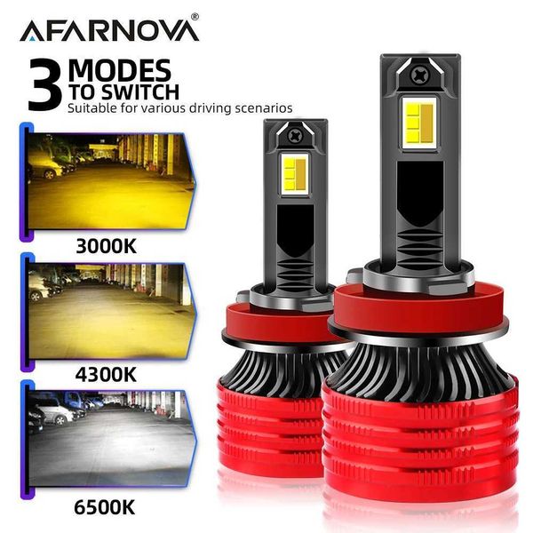 500W High Power Tricolor Lampe Canbus H7 Led Scheinwerfer H1 H4 H8 H9 H11 9005 HB3 9006 HB4 LED birne 4300K 5000K 6500K Turbo Lampe